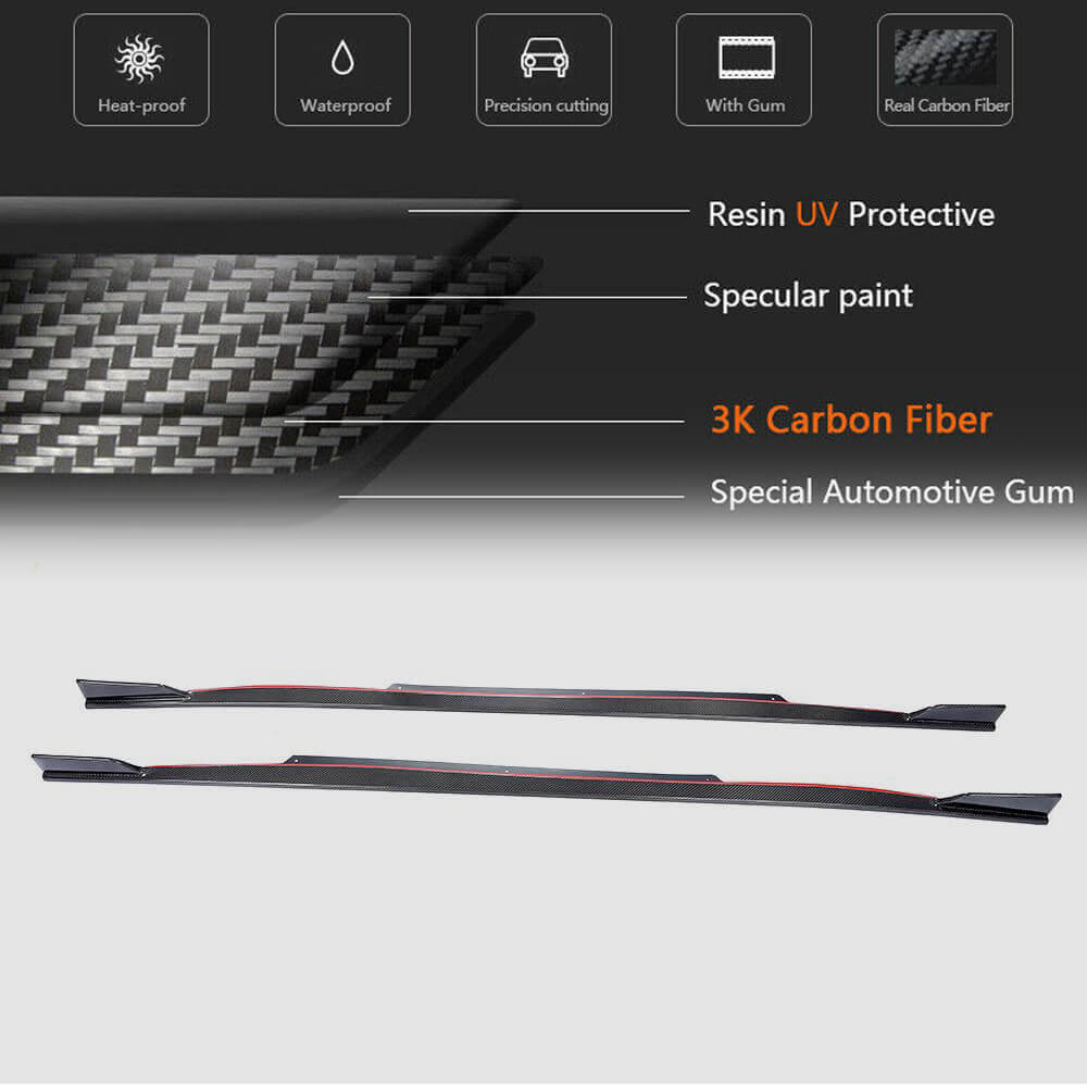 Side Skirts V1 (for Q50, Carbon) for Infiniti Q50/Q60 2013-2024 - image 7