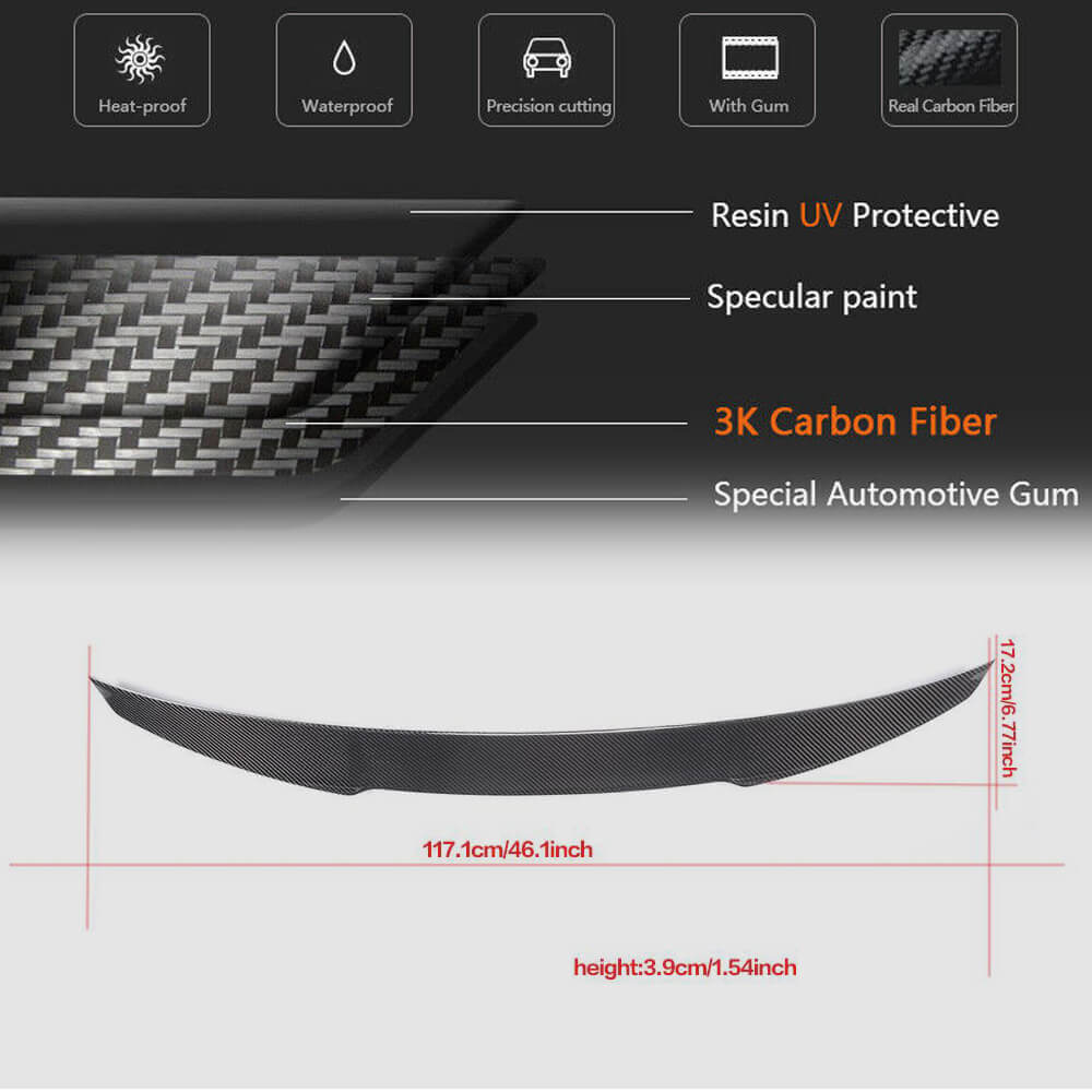Spoiler V9 (for SD, Carbon) for Audi A3 2012-2020 - image 7