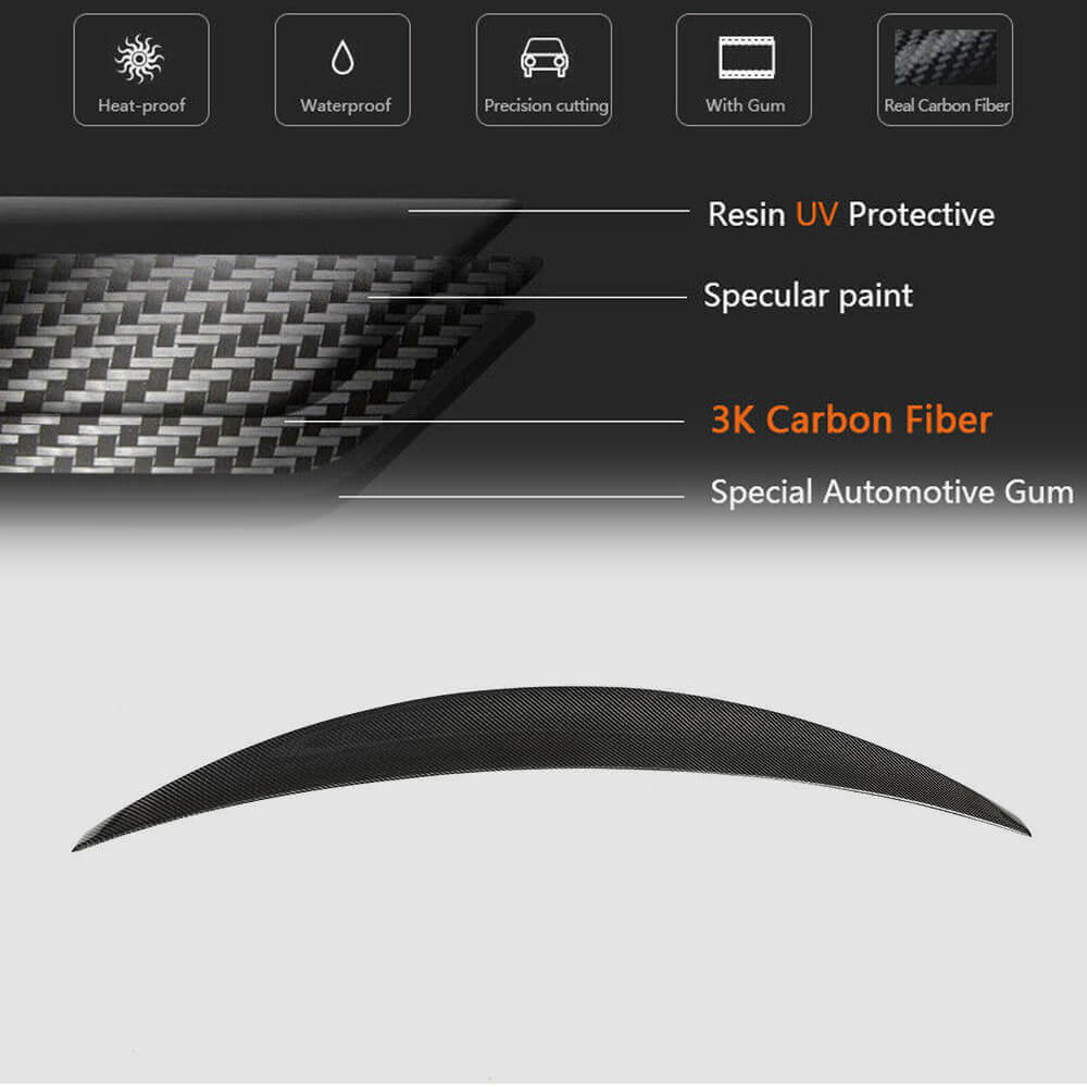 Rear Spoiler (for S4 2013-2016, Carbon) for Audi A4 B8 2007-2015 - image 7