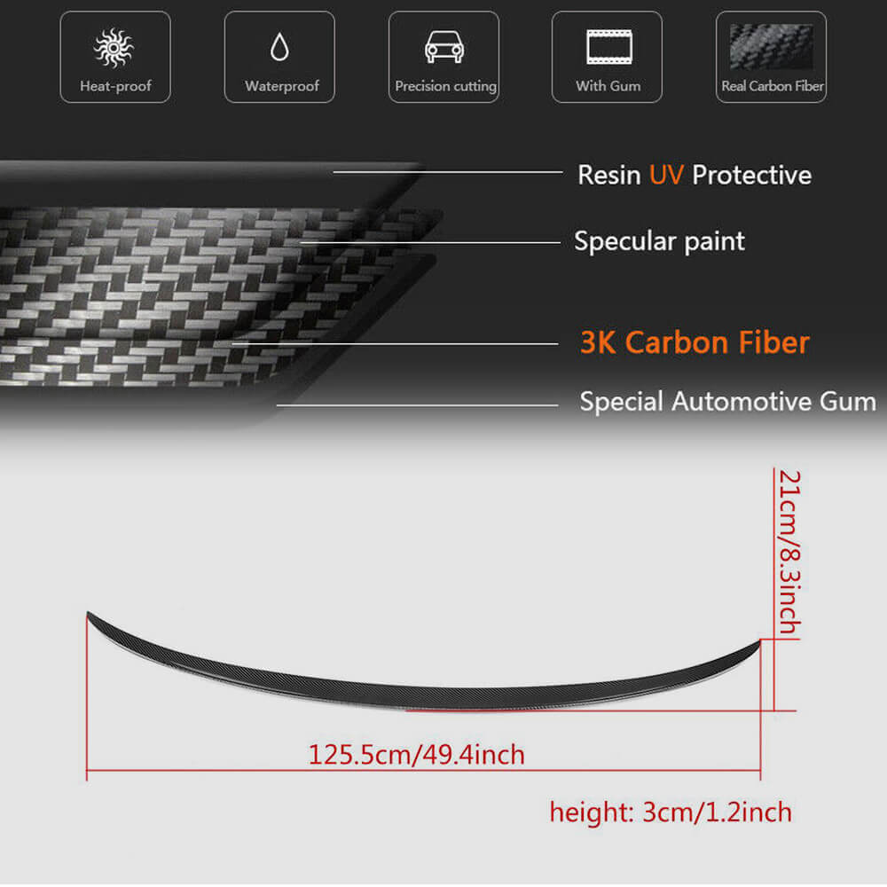 Rear Trunk Spoiler Carbon Fiber V9 (SD) for BMW 5 series F-10/11/07 2010-2016 - image 7