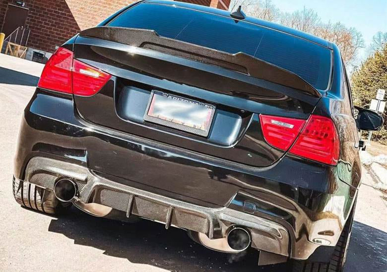 Rear Bumper Diffuser for E90 M-Sport, Carbon for BMW 3 Series E90/E91 2005-2011 - image 7