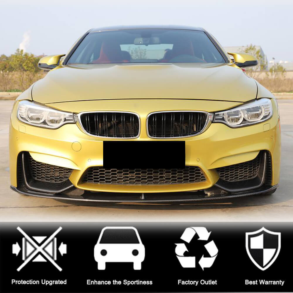 Front Bumper Splitters Carbon Fiber V4 (for F82/F83) for BMW 4 series F-32 2012-2020 - image 8
