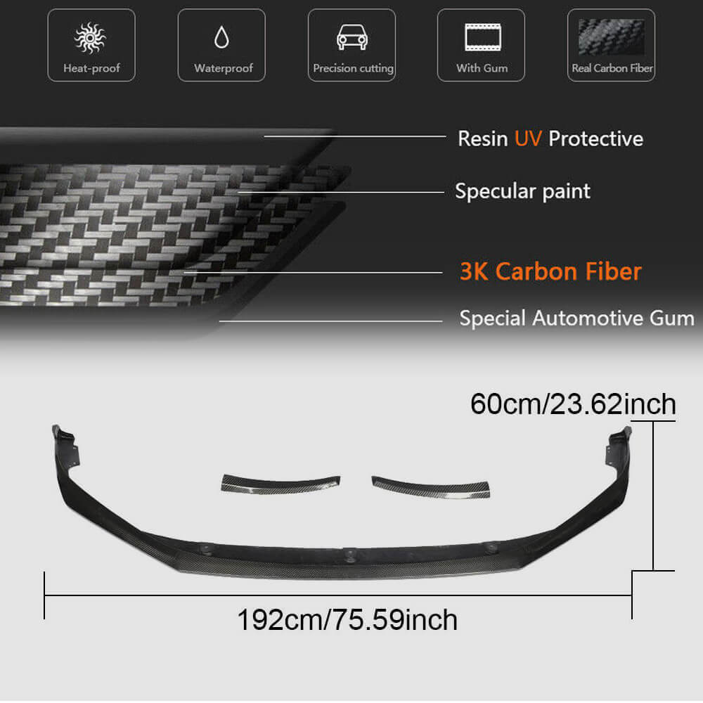 Lip front bumper overlay (2016-2020, Carbon) for Porsche Panamera 2016-2023 - image 8