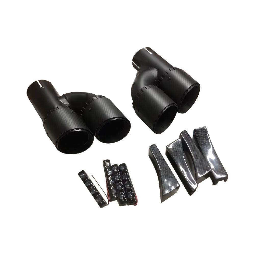 Rear Bumper Diffuser With Exhaust Pipe Tips Carbon Fiber (for M-Competition, 2020-2022) for BMW X6 G06 2019- - image 8