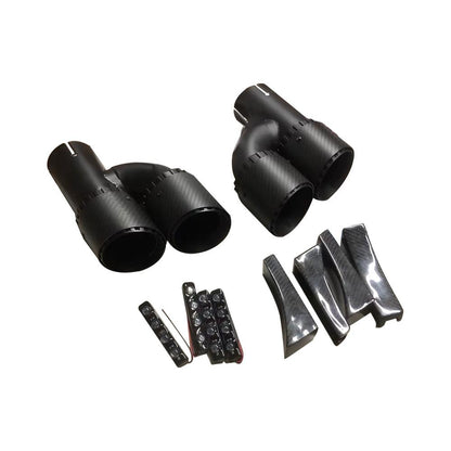 Rear Bumper Diffuser With Exhaust Pipe Tips Carbon Fiber (for M-Competition, 2020-2022) for BMW X6 G06 2019- - image 8