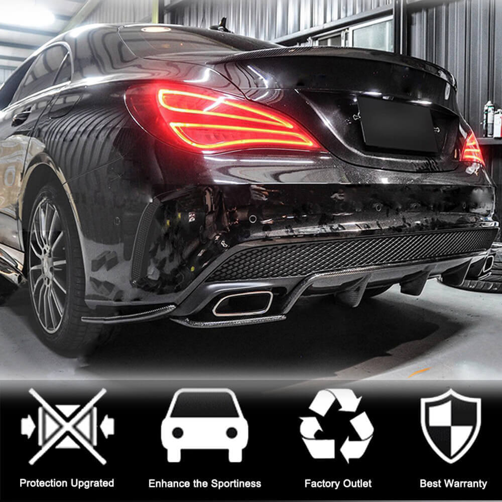 Rear bumper diffuser V2 (for AMG-Line / CLA45 AMG 2013-2016, Carbon) for Mercedes CLA C117 2013-2019 - image 8