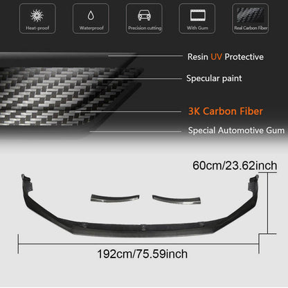 Front Bumper Lip Spoiler (2016-2020, Carbon) for Porsche Panamera 2016-2023 - image 8