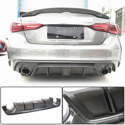 Rear Bumper Diffuser V4 (for Q50 Base/Sport 2018-2023, Carbon) for Infiniti Q50/Q60 2013-2024 - image 8