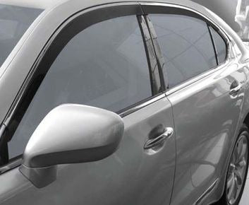 Window Deflectors with Chrome Trim Long (HIC, 4 pcs) for Lexus LS 2007-2017 - image 1