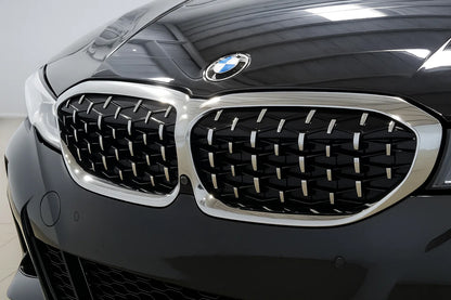 Diamond Silver Kidney Grilles (2018-2022, Chrome Trim) for BMW 3 Series G20/G21 2018- - image 1