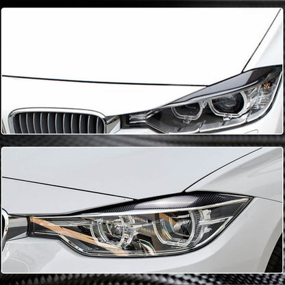 Headlight Eyelashes Carbon V2 for BMW 3 series F-30/31/34 2012-2019 - image 9