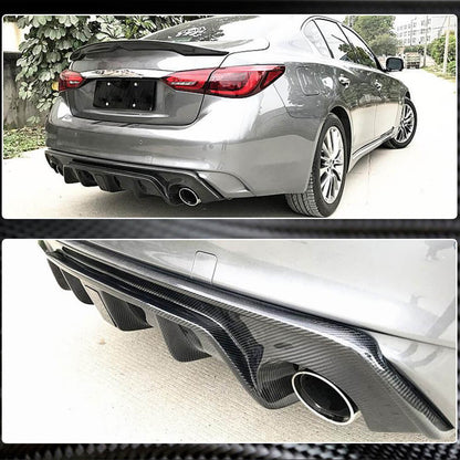 Rear bumper diffuser V3 (for Q50 Base/Sport 2018-2023, Carbon) for Infiniti Q50/Q60 2013-2024 - image 9