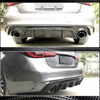 Rear bumper diffuser V4 (for Q50 Base/Sport 2018-2023, Carbon) for Infiniti Q50/Q60 2013-2024 - image 9
