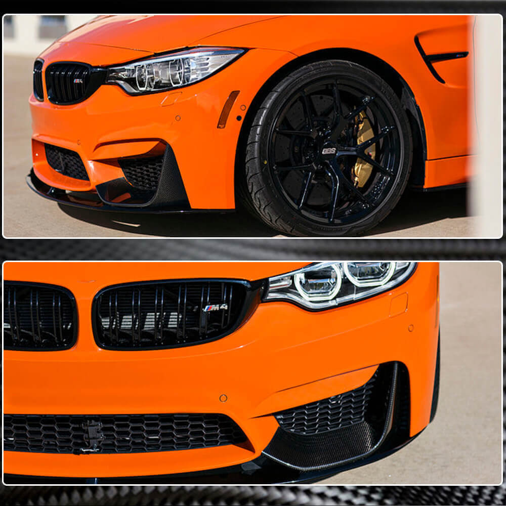 Front Bumper Splitters Carbon Fiber V5 (for F82/F83) for BMW 4 series F-32 2012-2020 - image 9