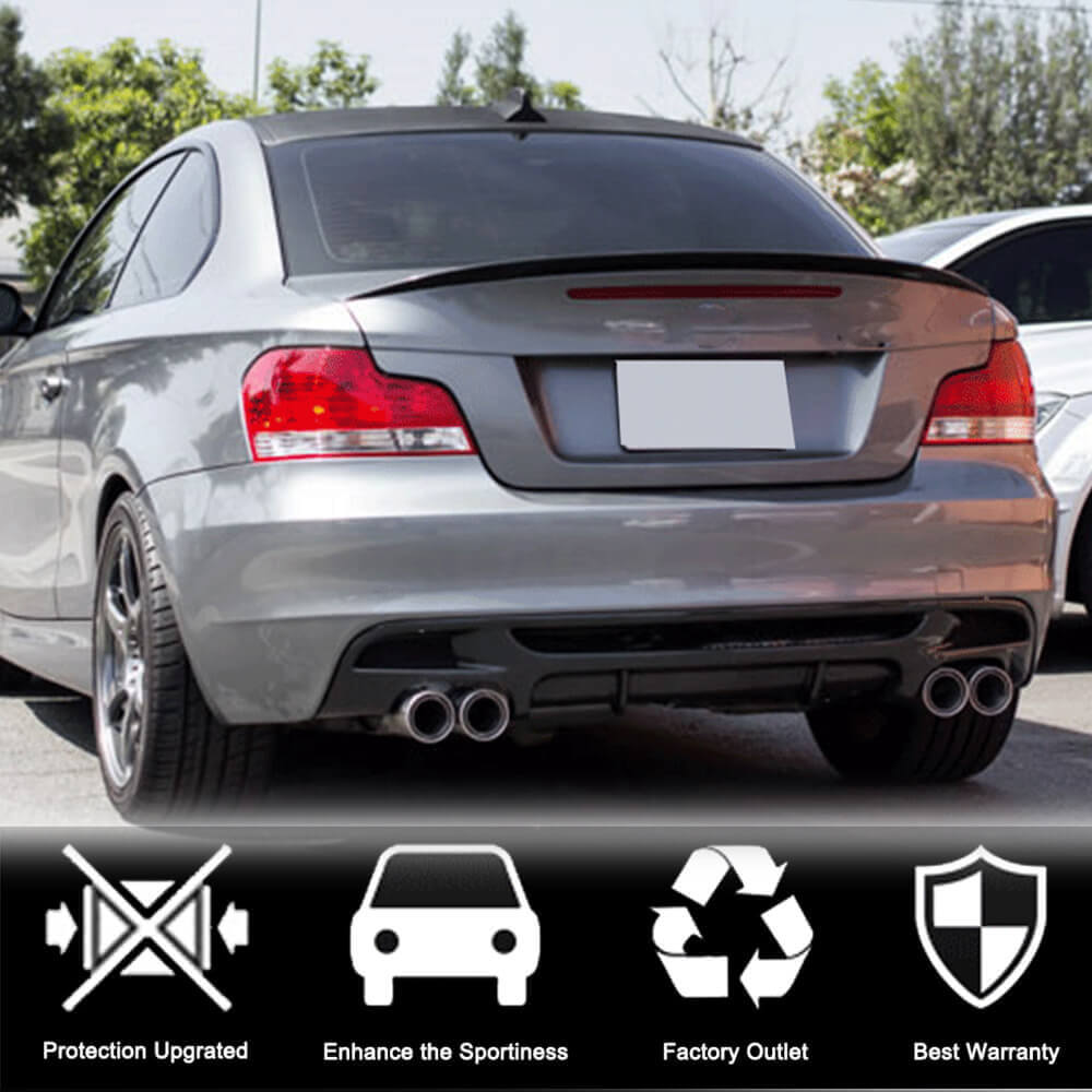 Rear Bumper Diffuser Carbon Fiber V2 (for E82/E88 M Sport) for BMW 1 series E81/82/87/88 2004-2011 - image 9