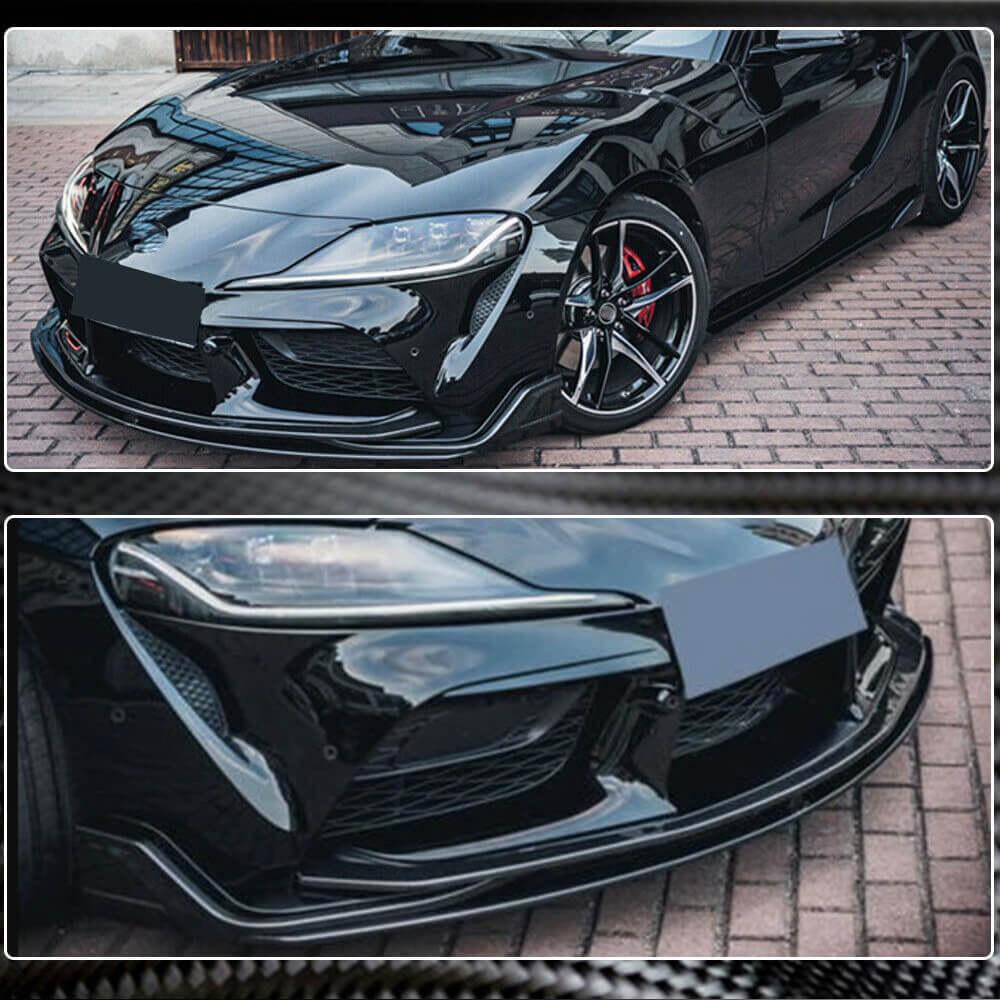 Cover on the front bumper Lip V2 (Carbon) for Toyota Supra 2019- - image 9
