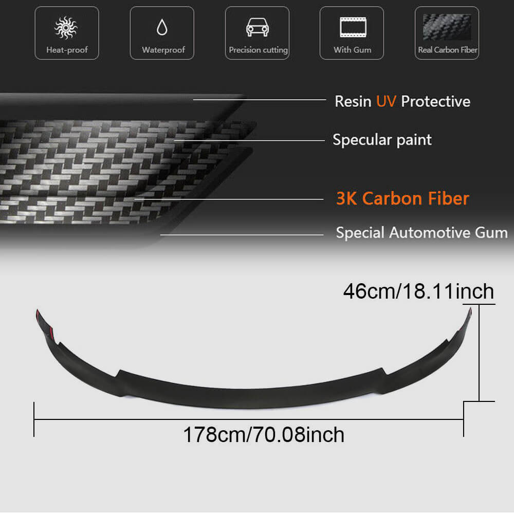 Front Bumper Lip V6 (2017-2023, Carbon) for Tesla Model 3 2017- - image 9