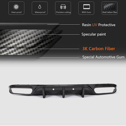 Rear bumper diffuser V1 (for coupe/cabriolet C63 AMG 2015-2019, Carbon) for Mercedes C-class W205 2014-2021 - image 9