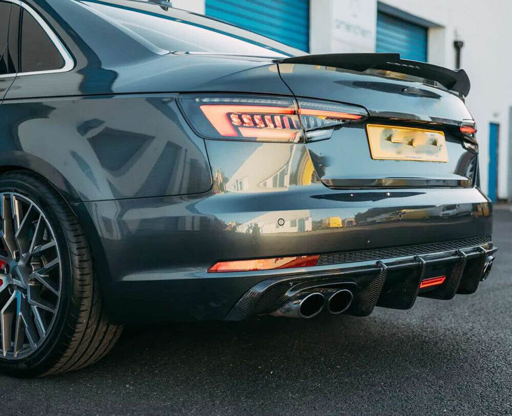 Rear bumper diffuser V1 (for S-Line 2016-2020, Carbon) for Audi A5 2016-2025 - image 9