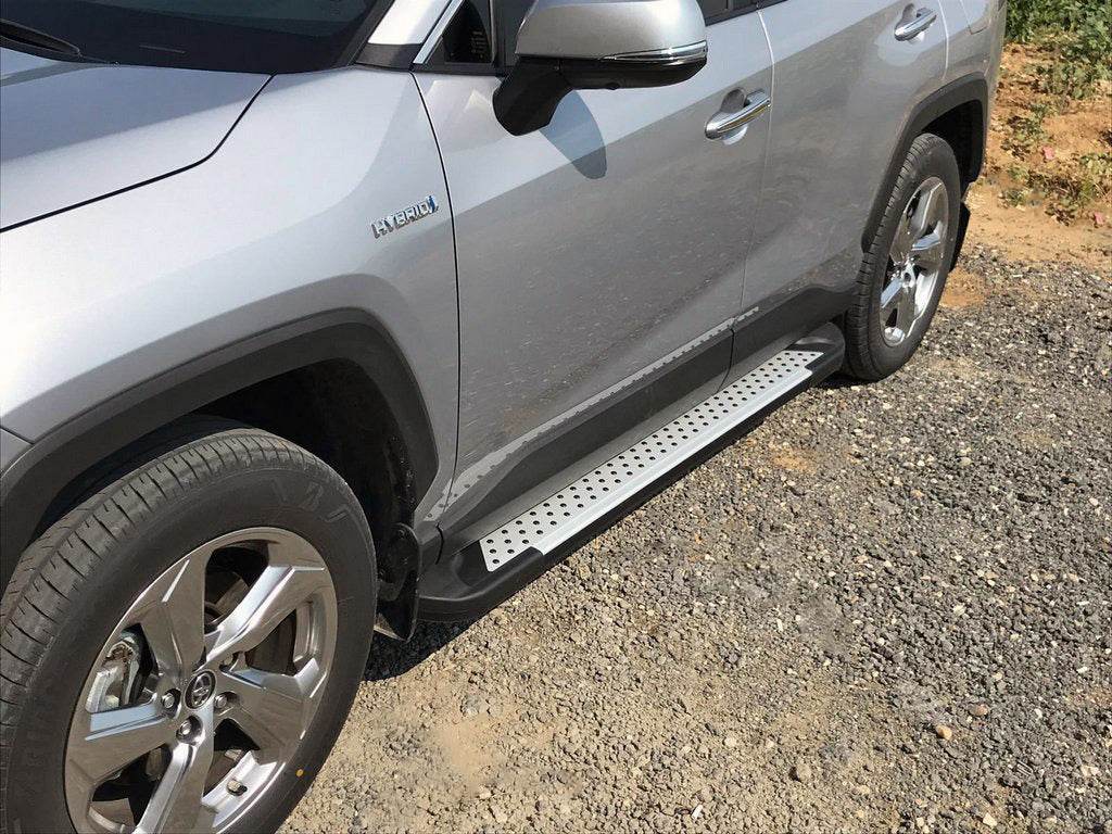Lateral platforms Allmond Grey (2 pieces, aluminum) for Toyota Rav 4 2019- - Reelken Auto