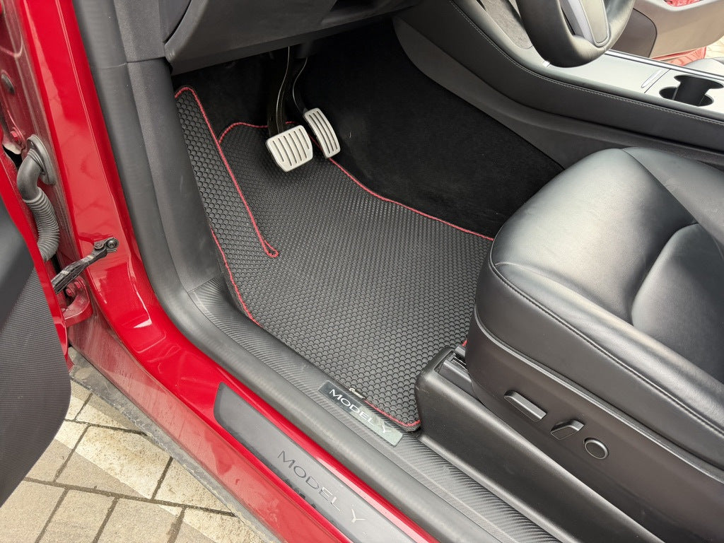 Rubber Floor Mats Carsuit (2020-2024, black) for Tesla Model Y 2020- - image 4