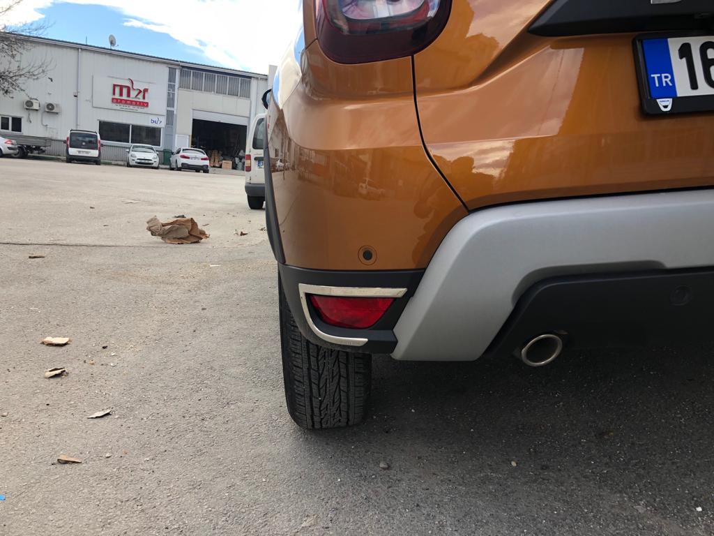 Overlays on the rear reflectors 2 PCs, stainless steel) for Dacia Duster 2018-2024 - image 1