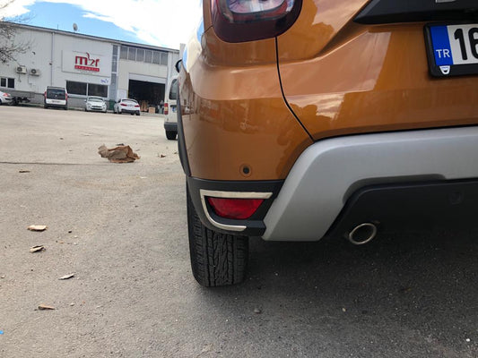 Overlays on the rear reflectors 2 PCs, stainless steel) for Dacia Duster 2018-2024 - image 1