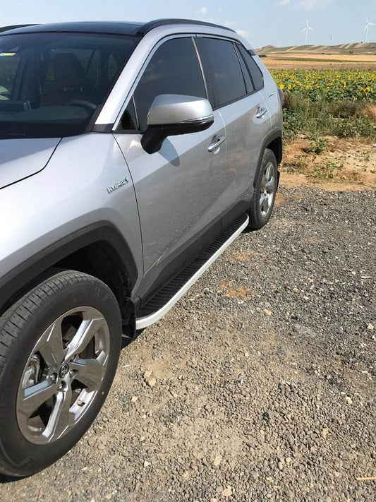 Lateral platforms Tayga Grey (2 pieces, aluminum) for Toyota Rav 4 2019- - Reelken Auto