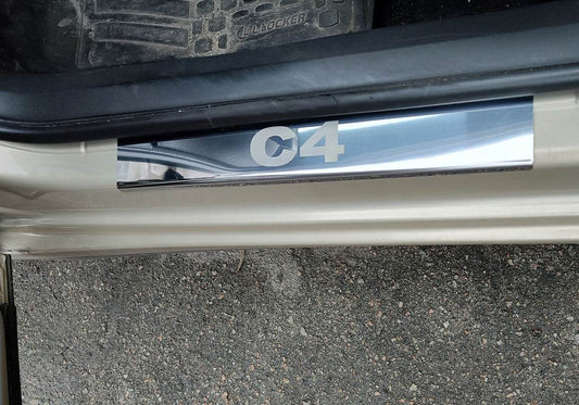 Door sills Carmos (stainless) for Citroen C-4 2004-2010 - Reelken Auto
