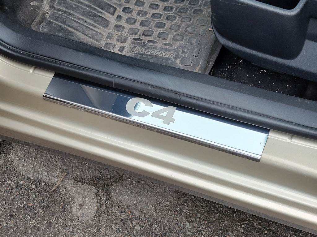 Door sills Carmos (stainless) for Citroen C-4 2004-2010 - Reelken Auto