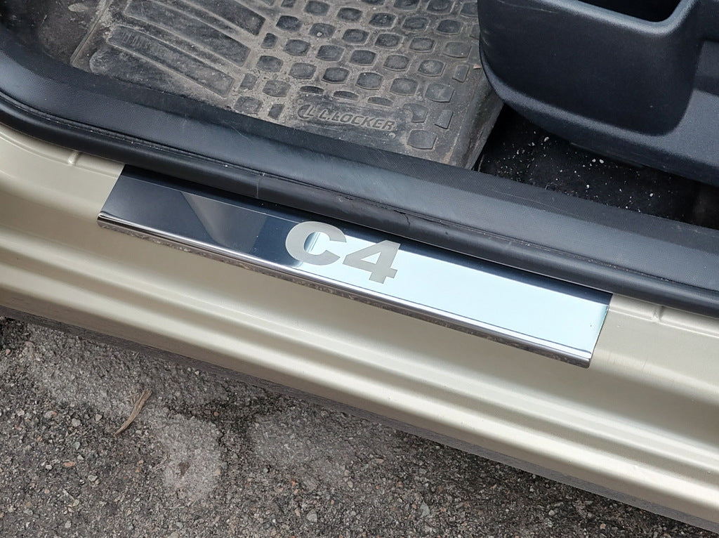 Carmos Stainless Steel Door Sill Protectors for Citroen C-4 2004-2010 - image 3