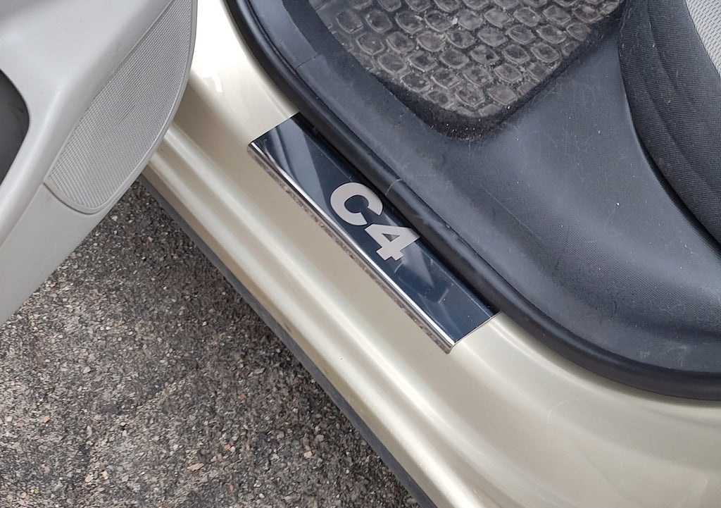 Carmos Stainless Steel Door Sill Protectors for Citroen C-4 2004-2010 - image 4