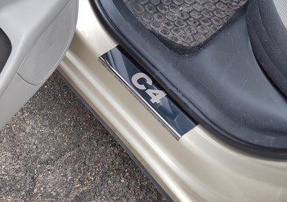 Carmos Stainless Steel Door Sill Protectors for Citroen C-4 2004-2010 - image 4
