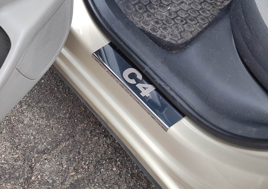 Door sills Carmos (stainless) for Citroen C-4 2004-2010 - Reelken Auto