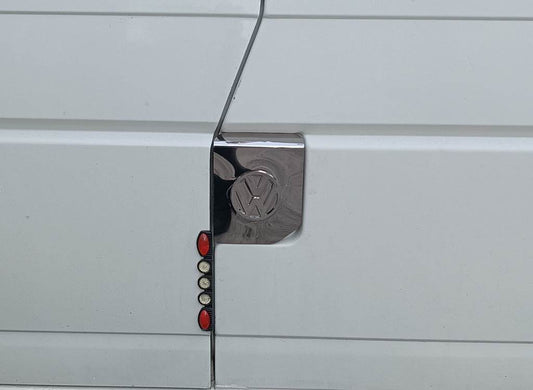 Overlay for a tank with a logo (Carmos, stainless steel) for Volkswagen T4 Transporter - Reelken Auto