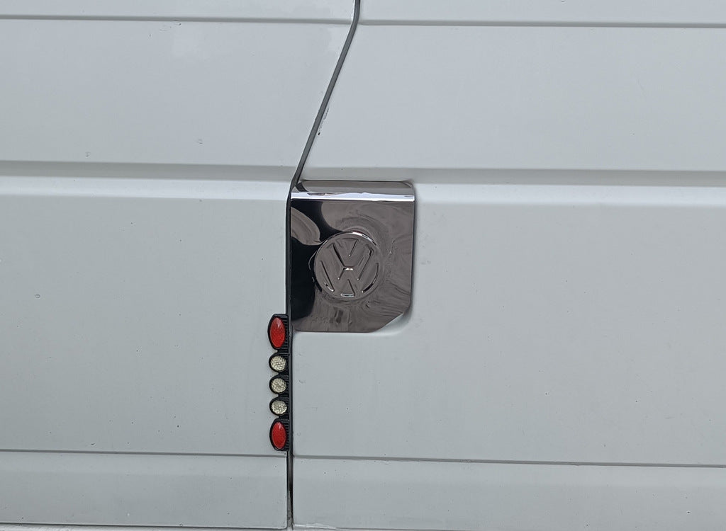Fuel tank cover with logo (Carmos, stainless steel) for Volkswagen T4 Transporter 1990-2003 - image 2