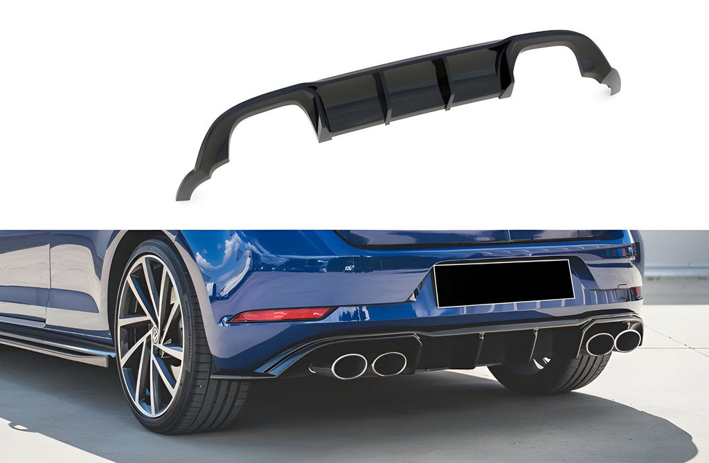 Rear Diffuser DPT V-3 (for R / R-Line, 2017-2019, Gloss Black) for Volkswagen Golf 7/E-Golf 2012-2020 - image 1