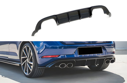 Rear Diffuser DPT V-3 (for R / R-Line, 2017-2019, Gloss Black) for Volkswagen Golf 7/E-Golf 2012-2020 - image 1