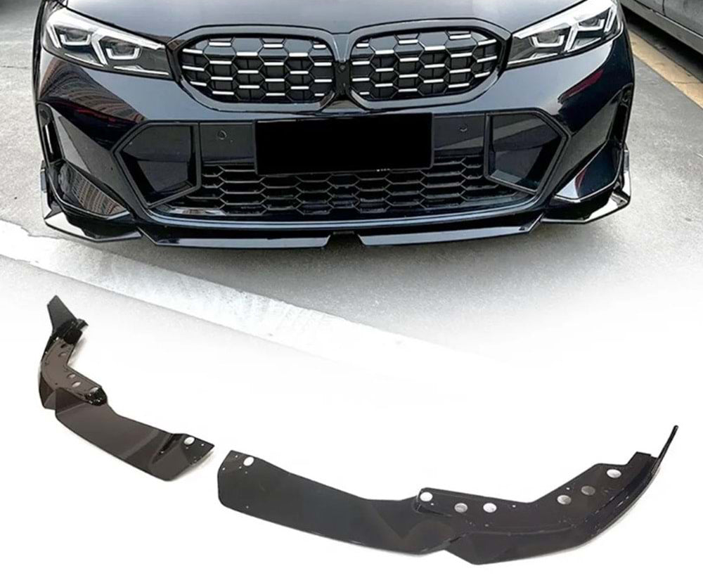Front Lip Spoiler DPT V-2 (for 2022+, M Technic, Gloss Black) for BMW 3 Series G20/21 2018- - image 1