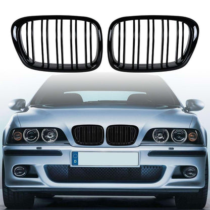 M-Look Kidney Grilles (2000-2003, Gloss Black) for BMW 5 Series E39 1996-2003 - image 1