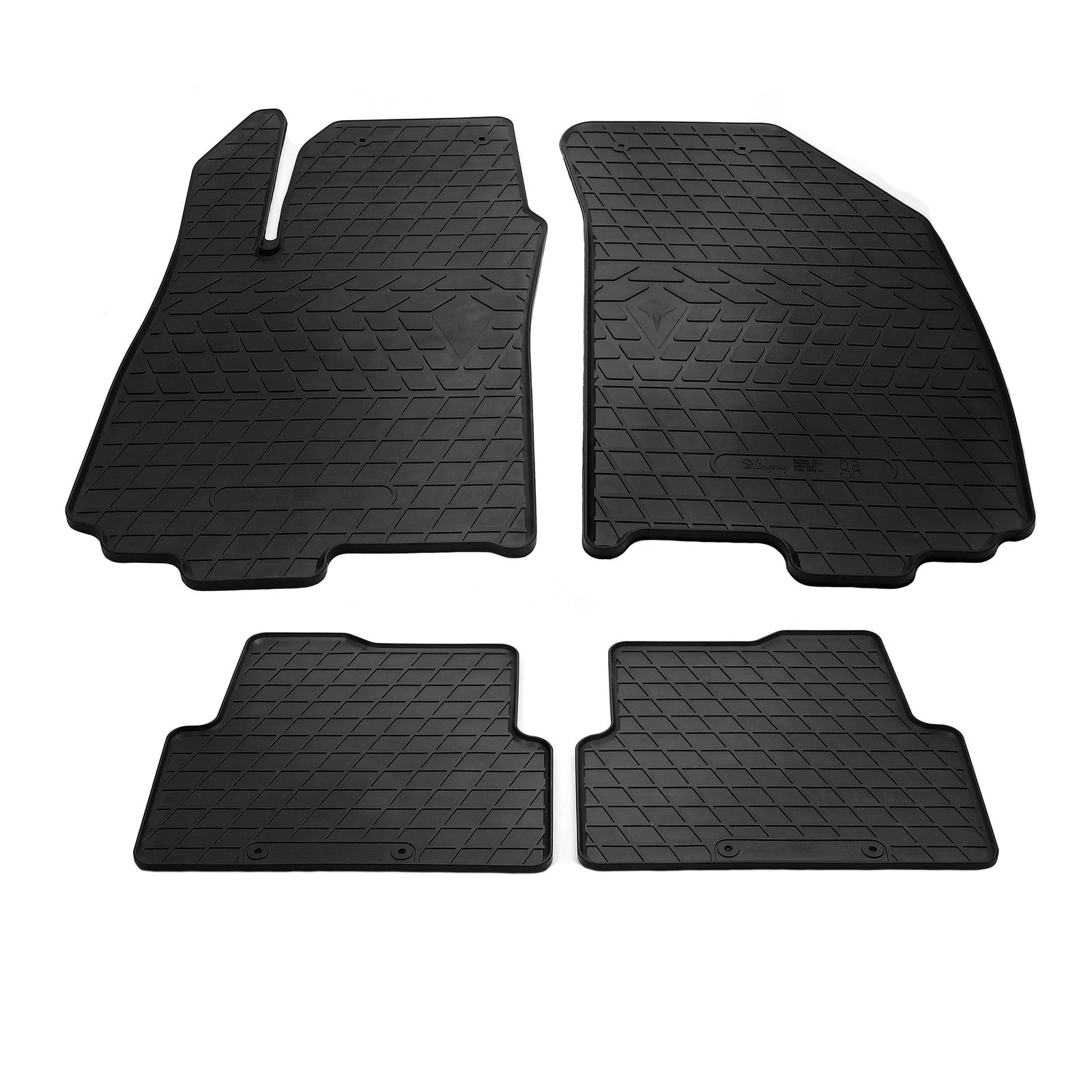 Rubber Floor Mats (4 pcs, Stingray) for Chevrolet Aveo T300 2011-2020 - image 1