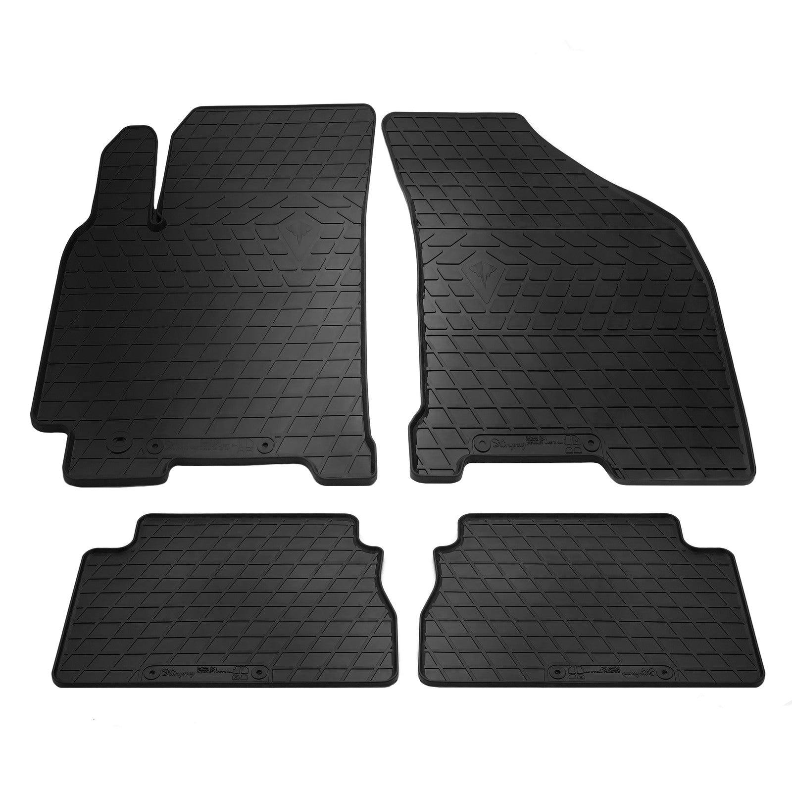 Rubber Floor Mats (4 pcs, Stingray) for Daewoo Gentra 2013- - image 1