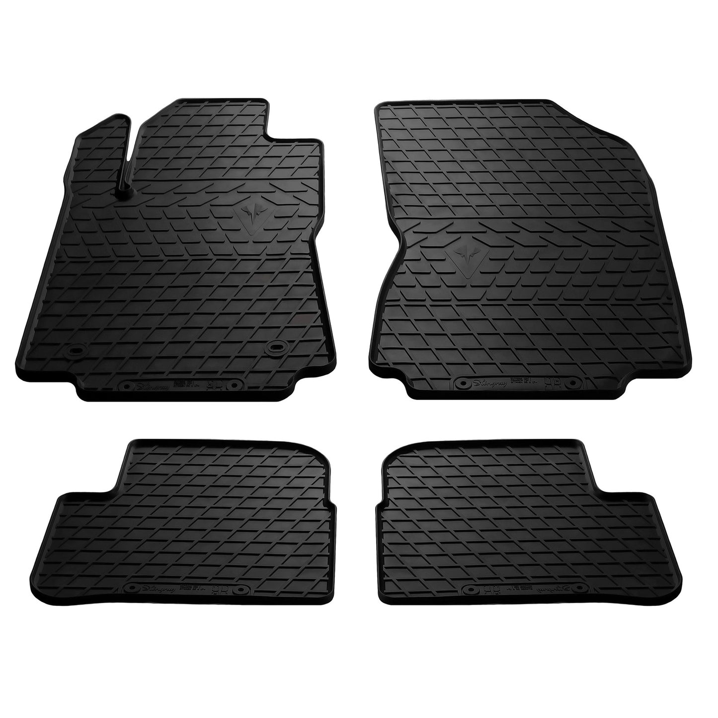 Rubber Floor Mats (4 pcs, Stingray Premium) for Citroen C-3 2016-2023 - image 1