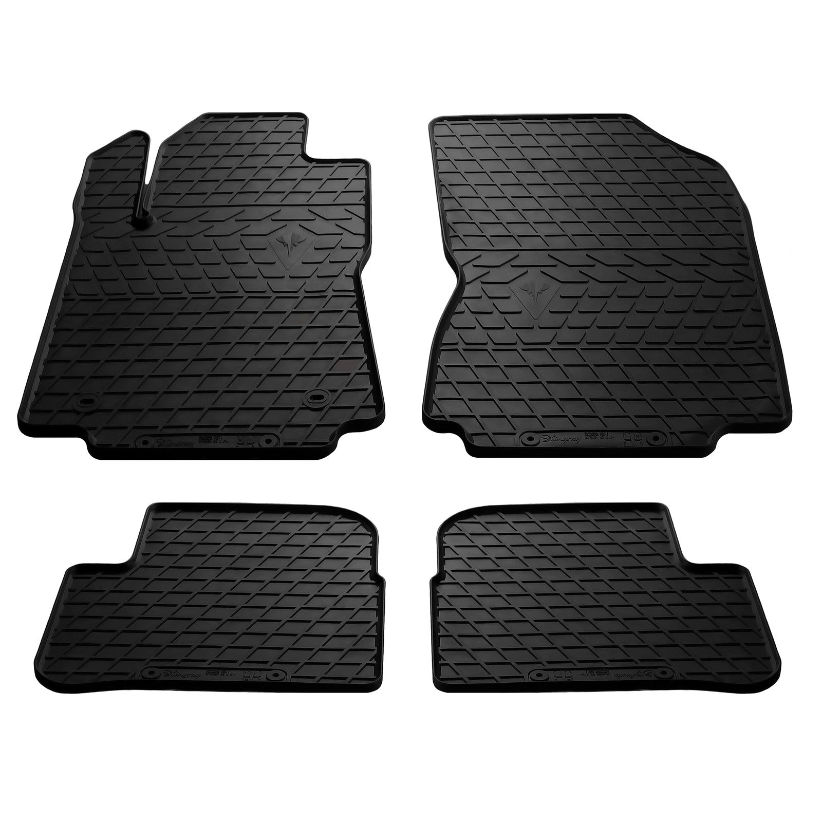 Rubber Floor Mats (4 pcs, Stingray Premium) for Citroen C-3 2016-2023 - image 1