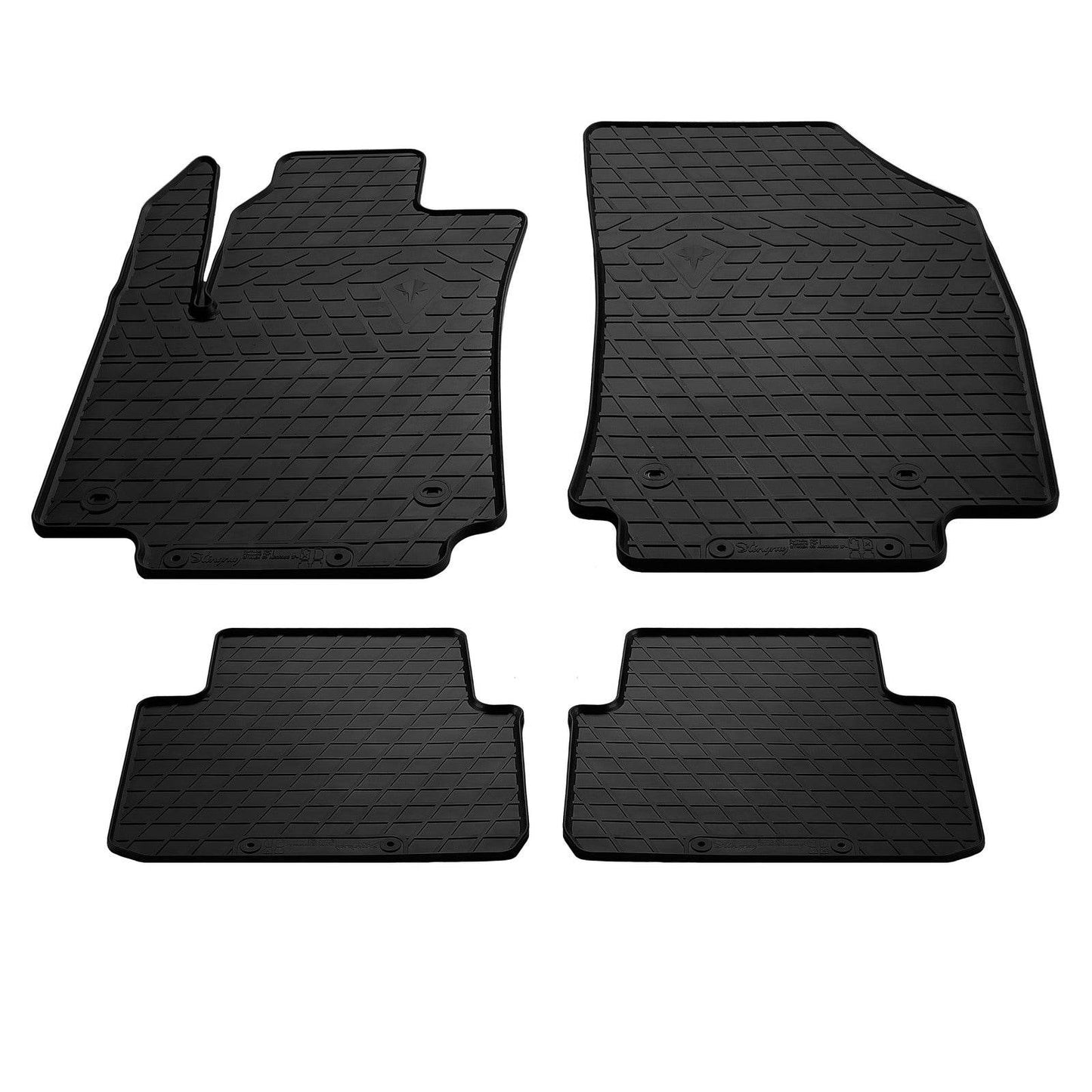 Rubber mats (4 PCs, Premium Stingray) for Citroen C-3 Aircross 2017-2021 - Reelken Auto