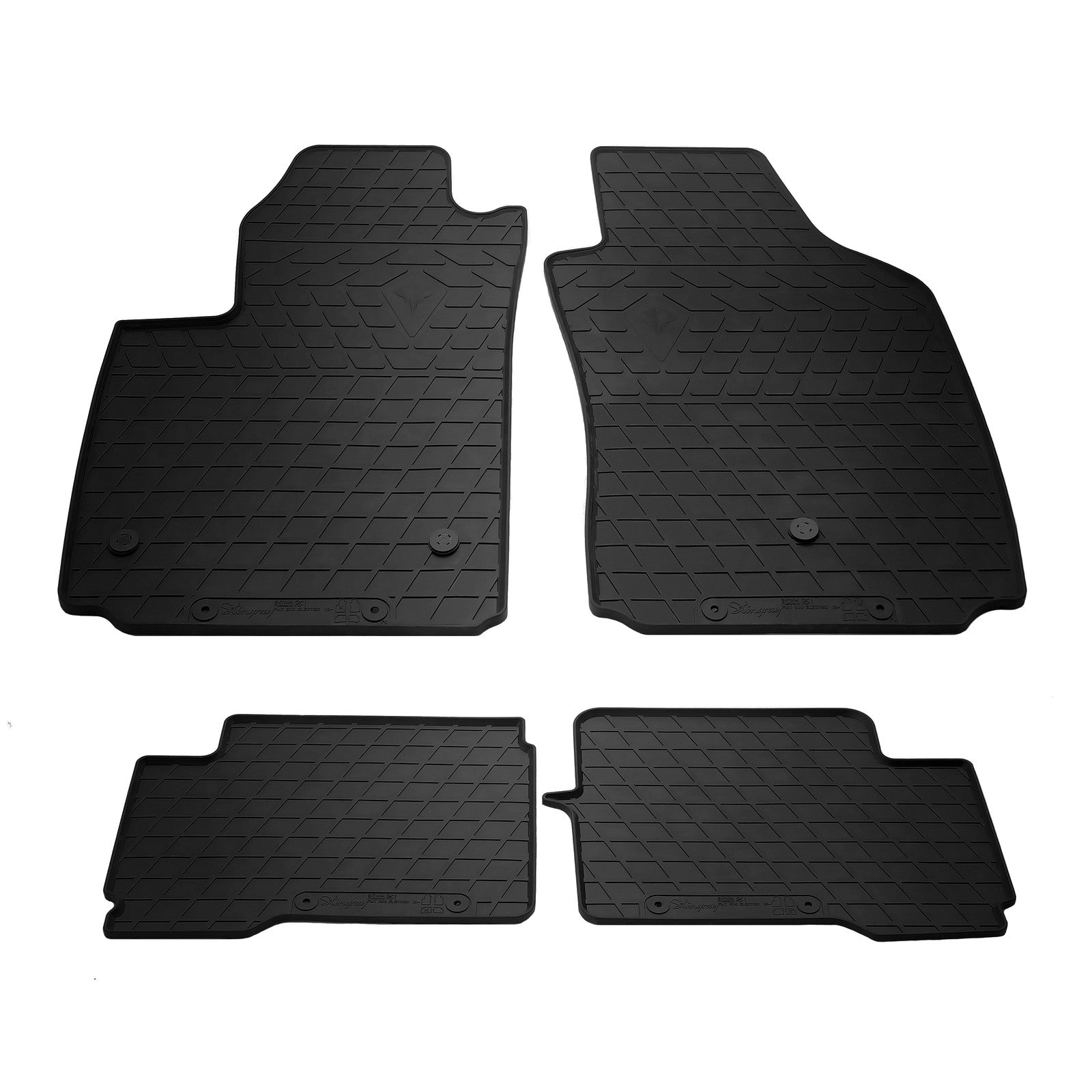 Rubber floor mats 500 electric (4 pcs, Stingray Premium) for Fiat 500/500L 2013-2022 - image 1