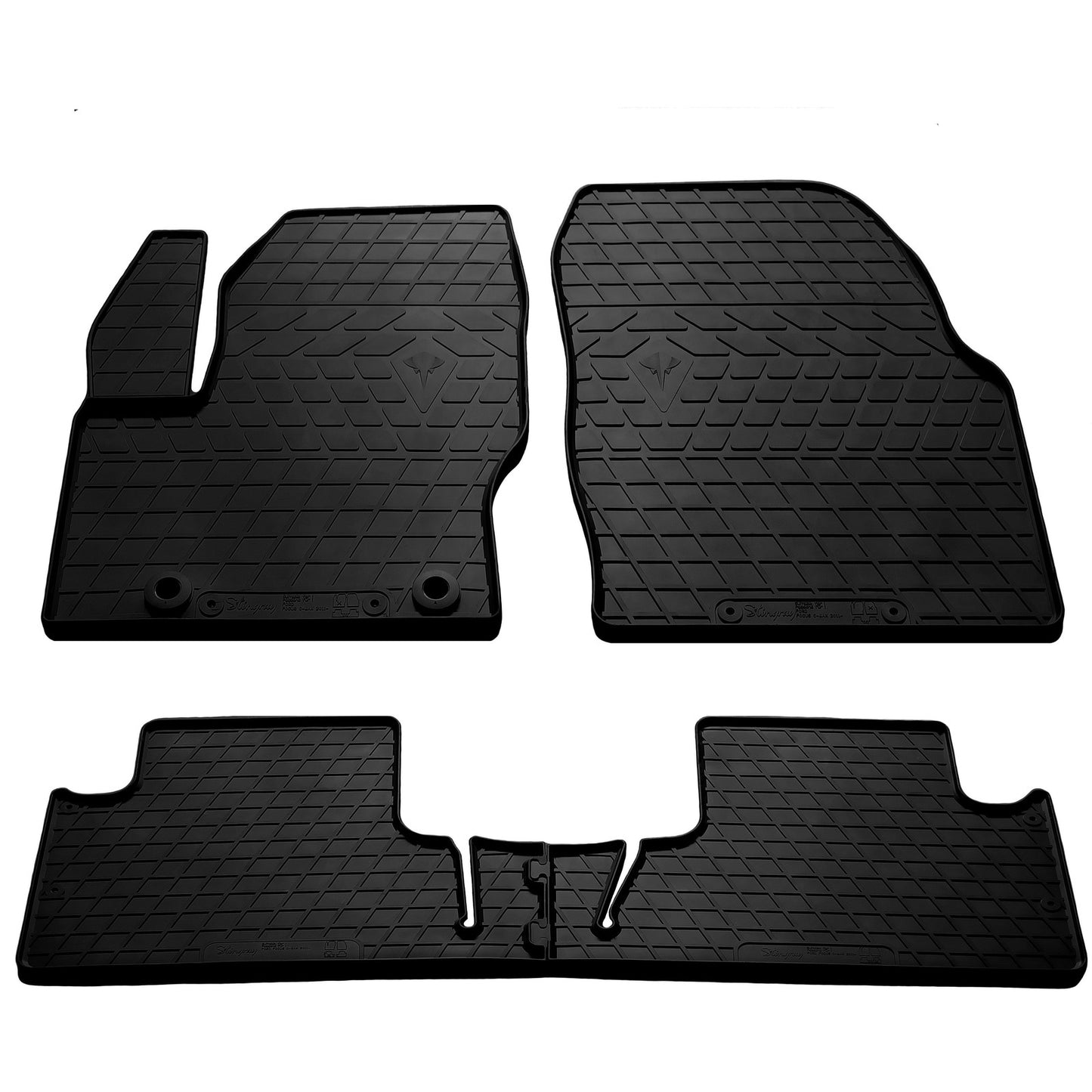 Rubber Floor Mats (4 pcs, Stingray Premium) for Ford C-Max/Grand C-Max 2010-2019 - image 1