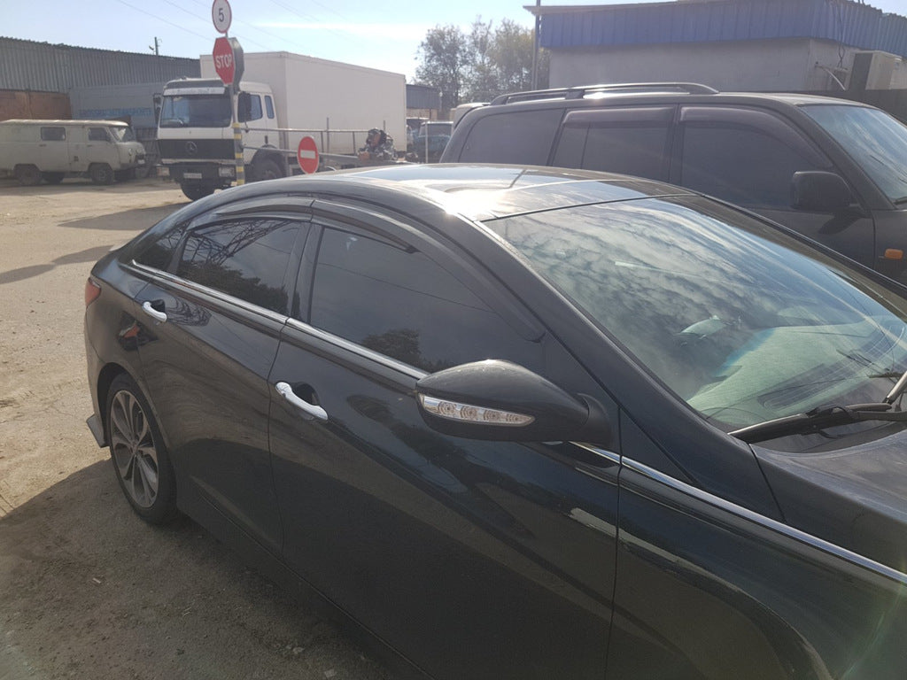 Window Deflectors (4 pcs, Sunplex Sport) for Hyundai Sonata YF 2010-2014 - image 4