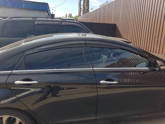 Window Deflectors (4 pcs, Sunplex Sport) for Hyundai Sonata YF 2010-2014 - image 2