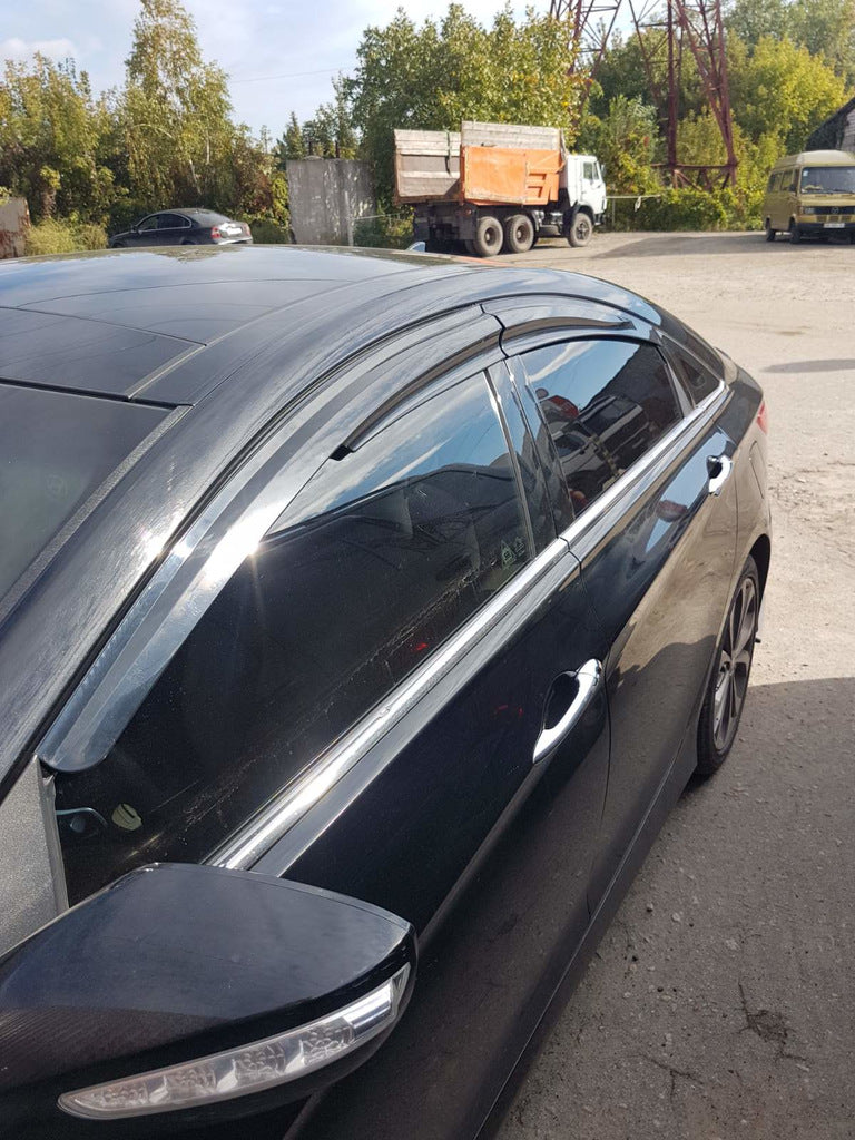 Window Deflectors (4 pcs, Sunplex Sport) for Hyundai Sonata YF 2010-2014 - image 3